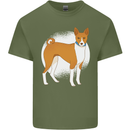A Basenji Dog Mens Cotton T-Shirt Tee Top Military Green