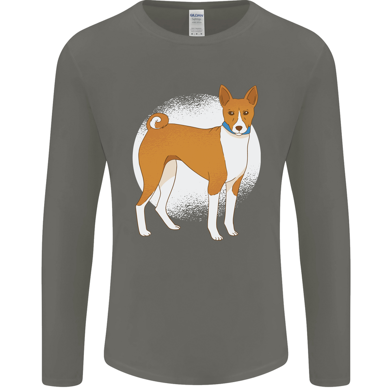 A Basenji Dog Mens Long Sleeve T-Shirt Charcoal