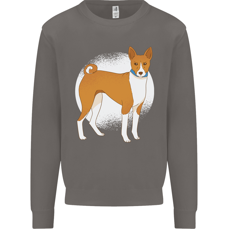 A Basenji Dog Mens Sweatshirt Jumper Charcoal