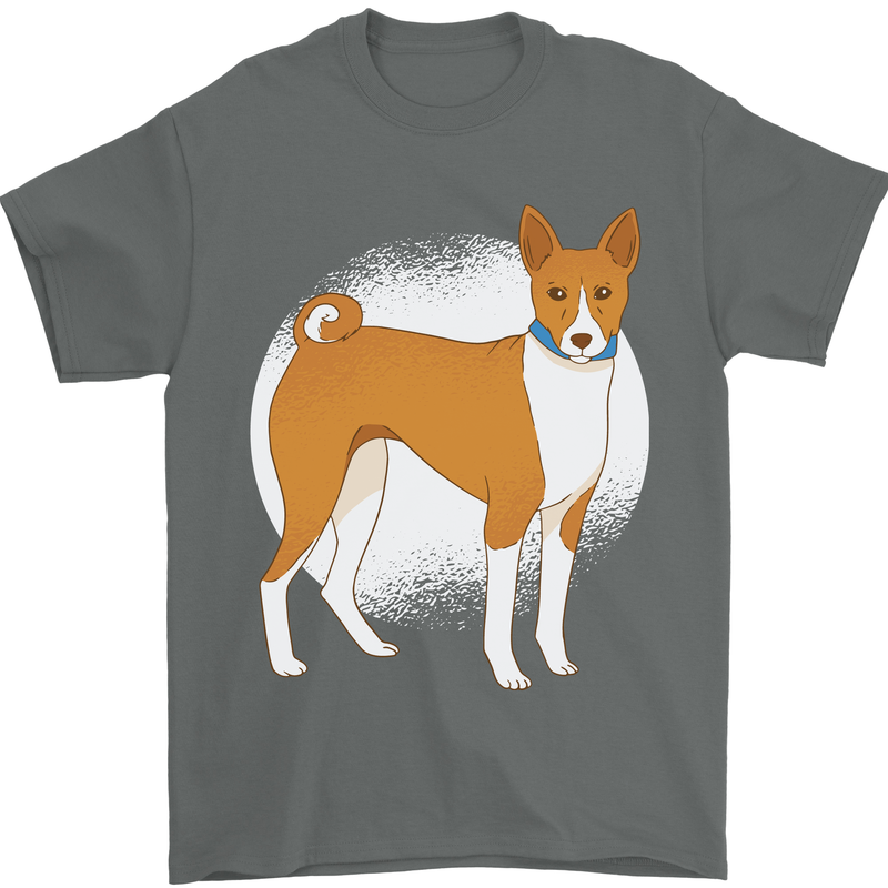 A Basenji Dog Mens T-Shirt 100% Cotton Charcoal