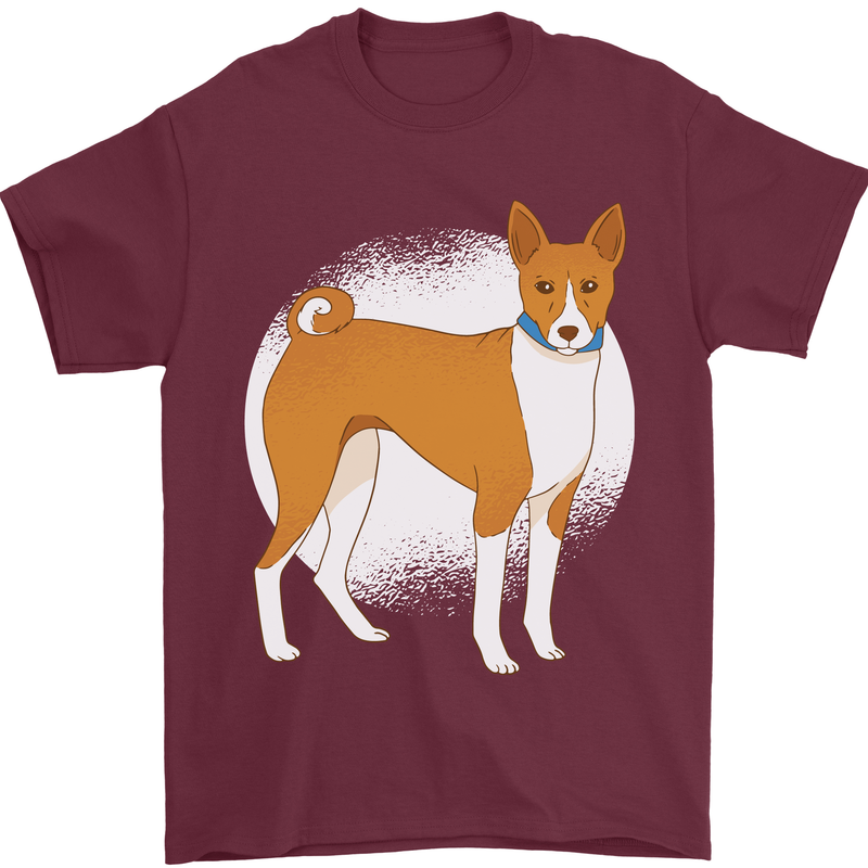 A Basenji Dog Mens T-Shirt 100% Cotton Maroon