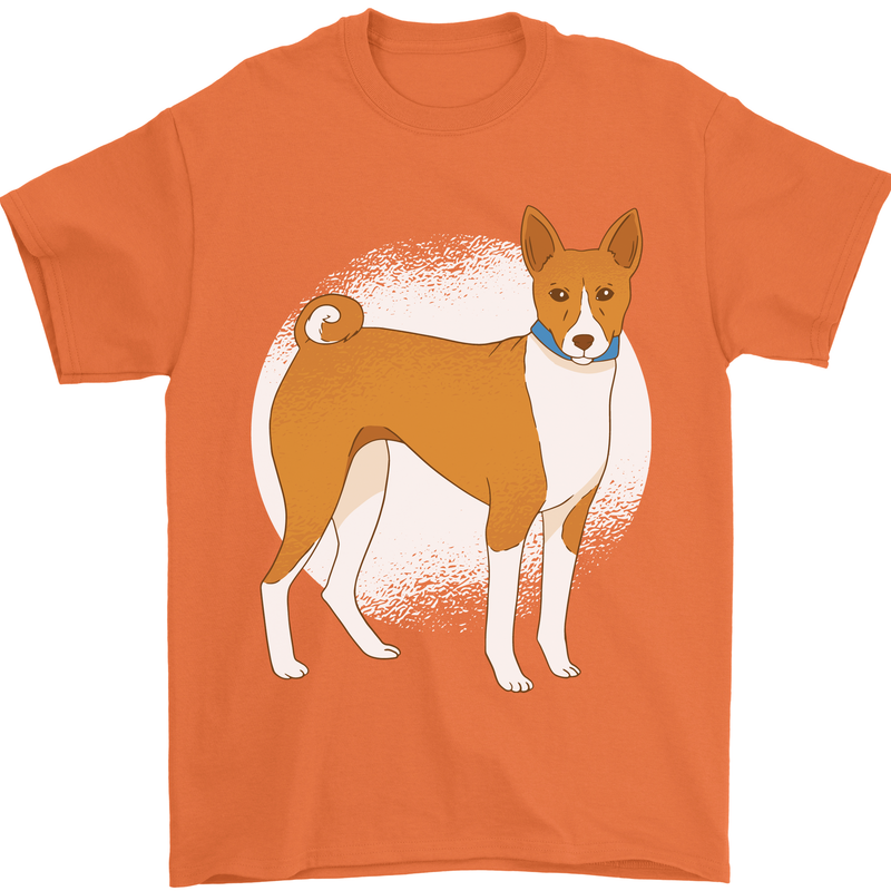 A Basenji Dog Mens T-Shirt 100% Cotton Orange