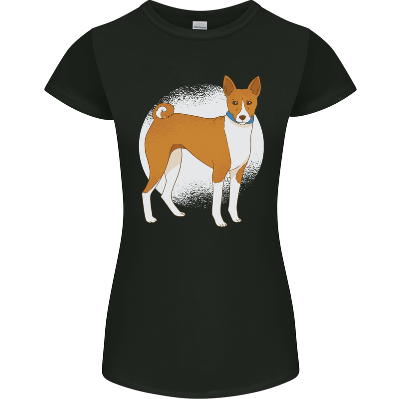 A Basenji Dog Womens Petite Cut T-Shirt Black