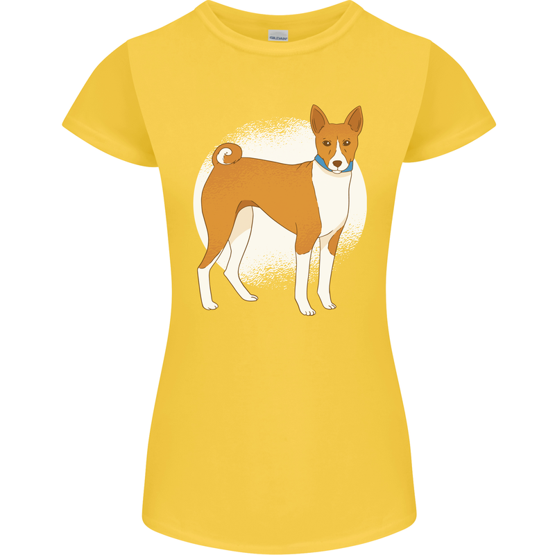 A Basenji Dog Womens Petite Cut T-Shirt Yellow