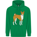 A Basenji Hunting Dog Childrens Kids Hoodie Irish Green