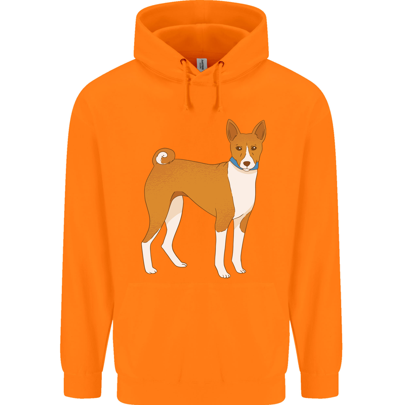 A Basenji Hunting Dog Childrens Kids Hoodie Orange