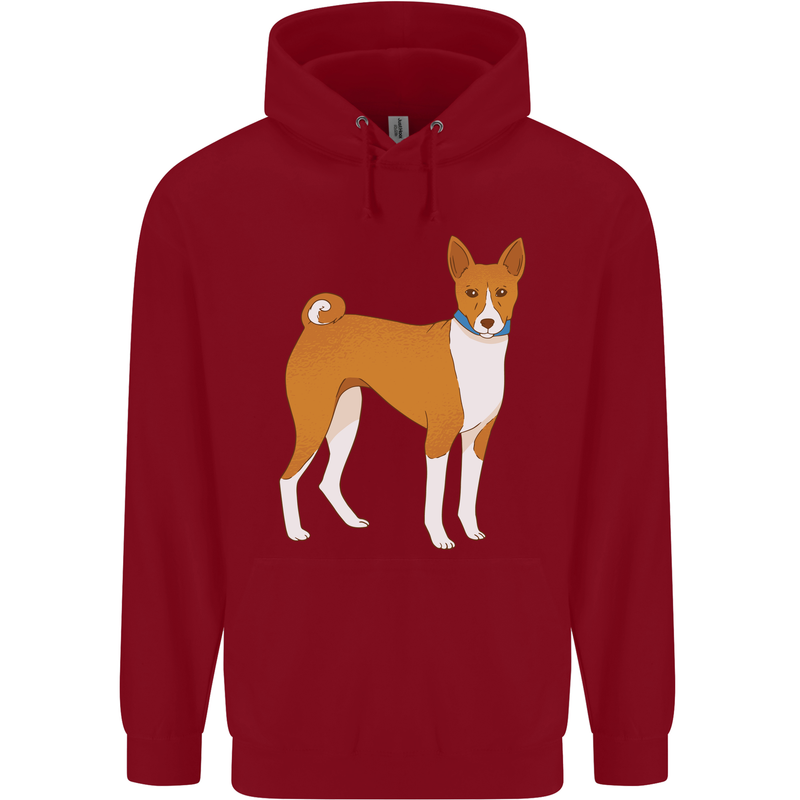 A Basenji Hunting Dog Childrens Kids Hoodie Red