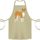 A Basenji Hunting Dog Cotton Apron 100% Organic Khaki