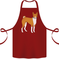 A Basenji Hunting Dog Cotton Apron 100% Organic Maroon