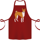 A Basenji Hunting Dog Cotton Apron 100% Organic Maroon