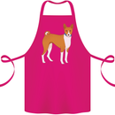A Basenji Hunting Dog Cotton Apron 100% Organic Pink
