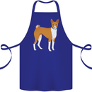 A Basenji Hunting Dog Cotton Apron 100% Organic Royal Blue