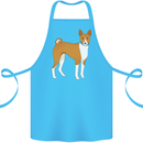 A Basenji Hunting Dog Cotton Apron 100% Organic Turquoise