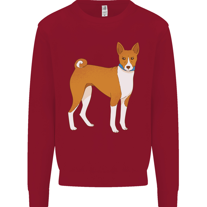 A Basenji Hunting Dog Kids Sweatshirt Jumper Red