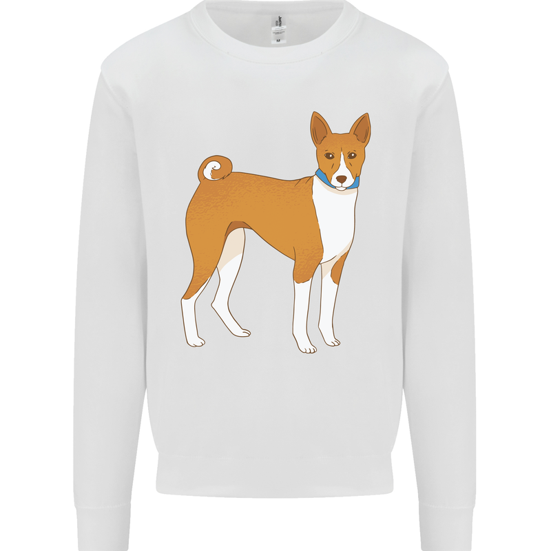 A Basenji Hunting Dog Kids Sweatshirt Jumper White