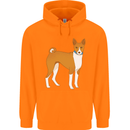A Basenji Hunting Dog Mens 80% Cotton Hoodie Orange