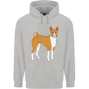 A Basenji Hunting Dog Mens 80% Cotton Hoodie Sports Grey