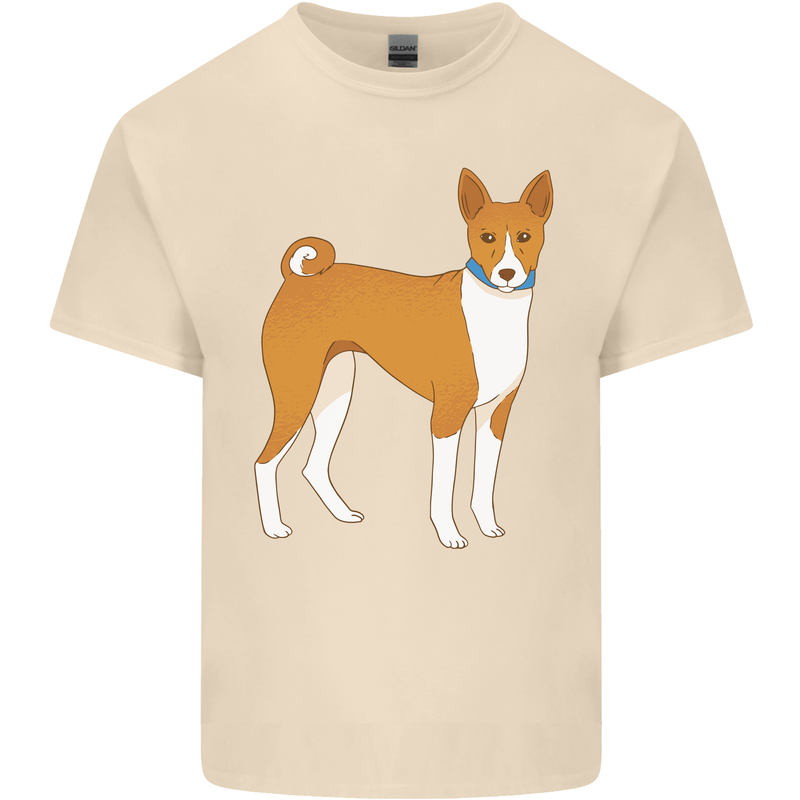 A Basenji Hunting Dog Mens Cotton T-Shirt Tee Top Natural