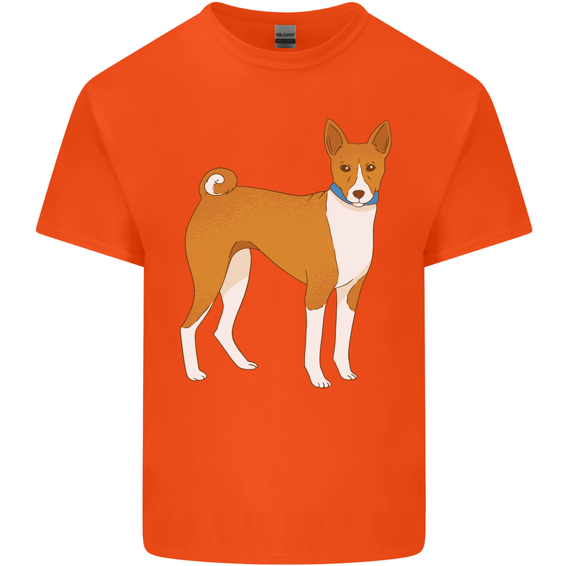A Basenji Hunting Dog Mens Cotton T-Shirt Tee Top Orange