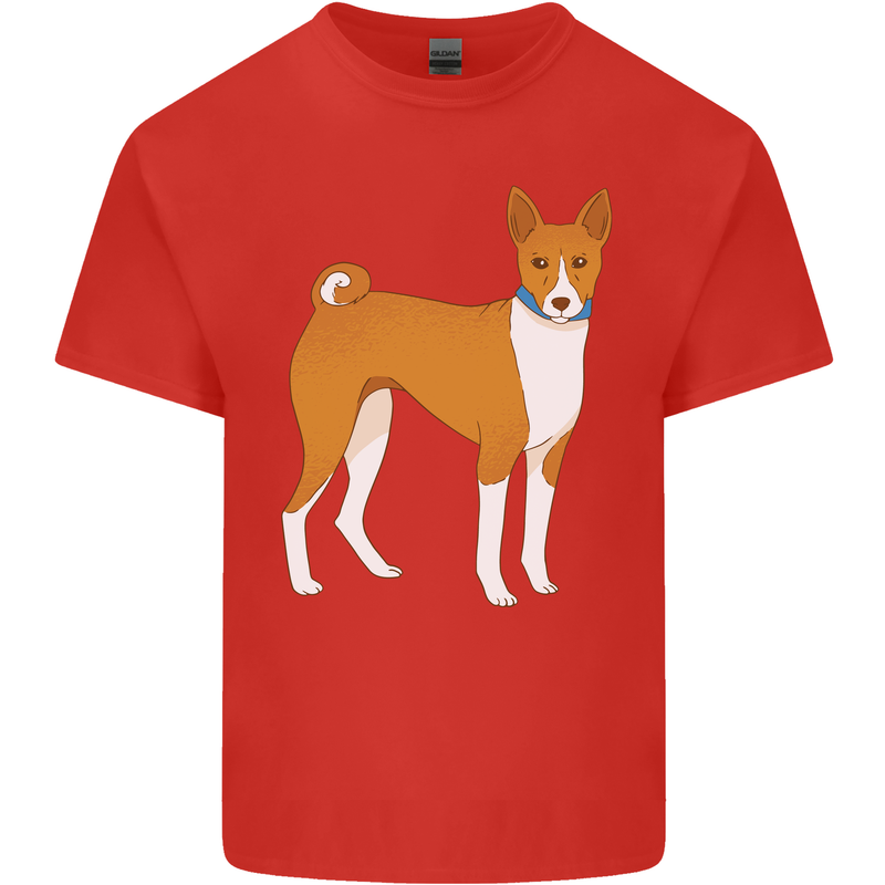 A Basenji Hunting Dog Mens Cotton T-Shirt Tee Top Red