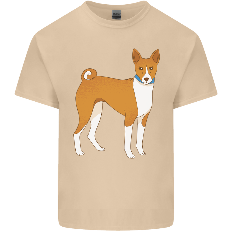 A Basenji Hunting Dog Mens Cotton T-Shirt Tee Top Sand
