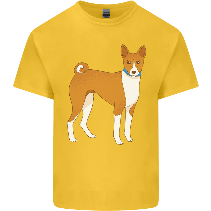 A Basenji Hunting Dog Mens Cotton T-Shirt Tee Top Yellow