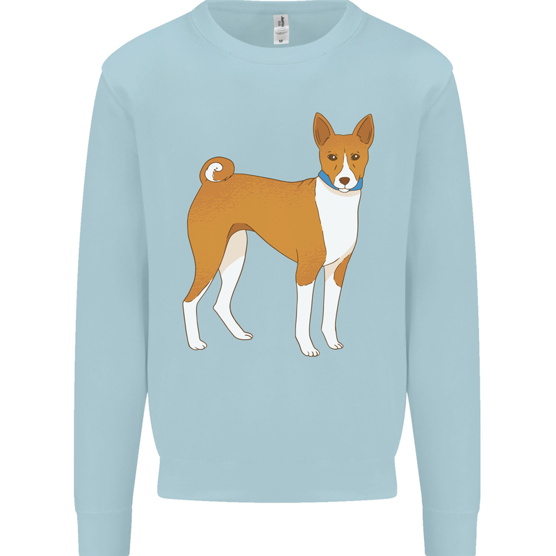 A Basenji Hunting Dog Mens Sweatshirt Jumper Light Blue