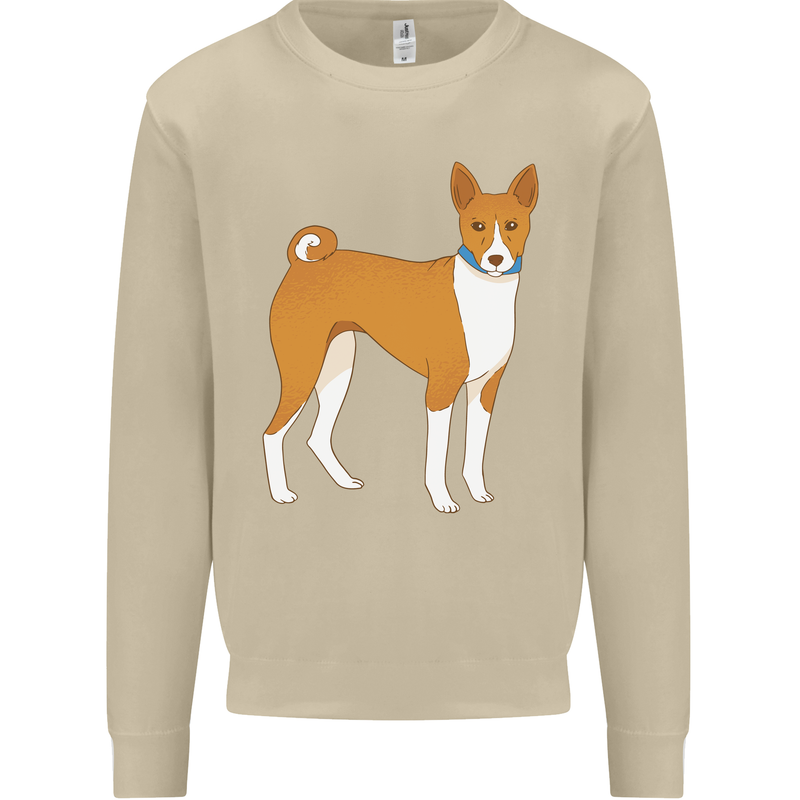 A Basenji Hunting Dog Mens Sweatshirt Jumper Sand