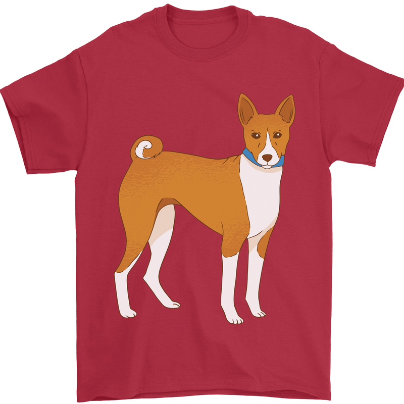A Basenji Hunting Dog Mens T-Shirt 100% Cotton Red