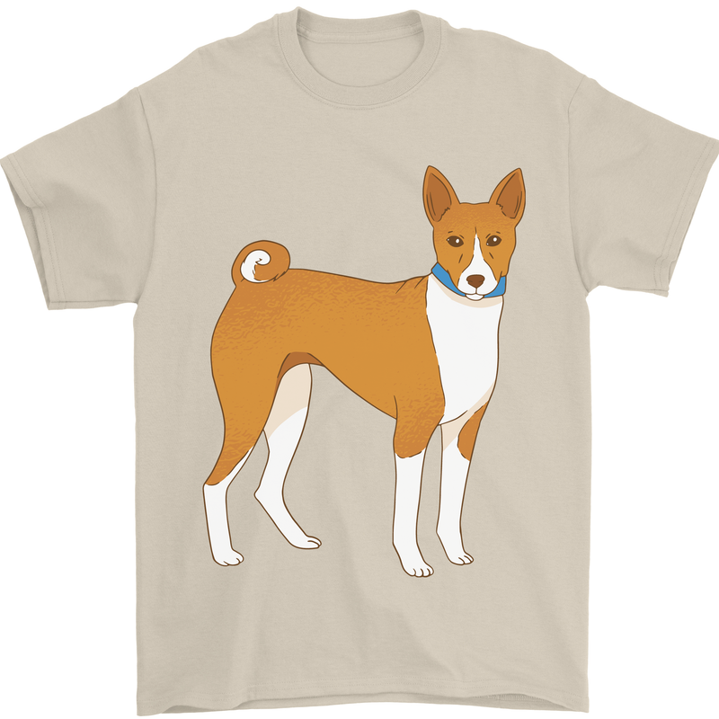 A Basenji Hunting Dog Mens T-Shirt 100% Cotton Sand