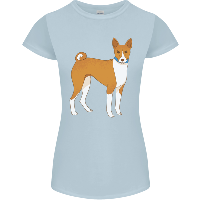 A Basenji Hunting Dog Womens Petite Cut T-Shirt Light Blue