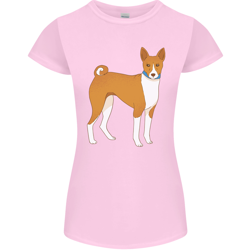 A Basenji Hunting Dog Womens Petite Cut T-Shirt Light Pink