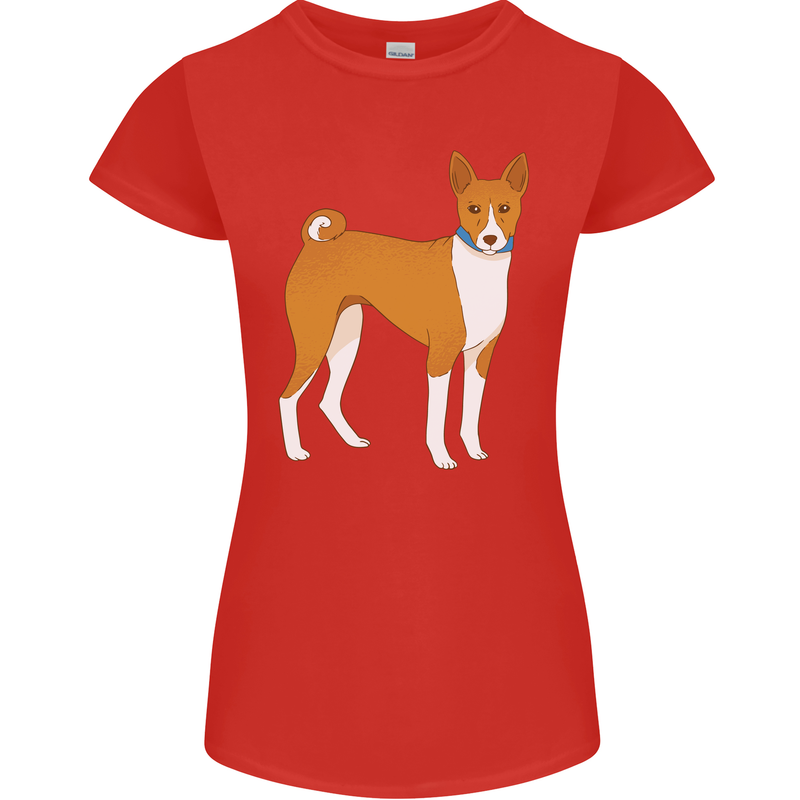A Basenji Hunting Dog Womens Petite Cut T-Shirt Red