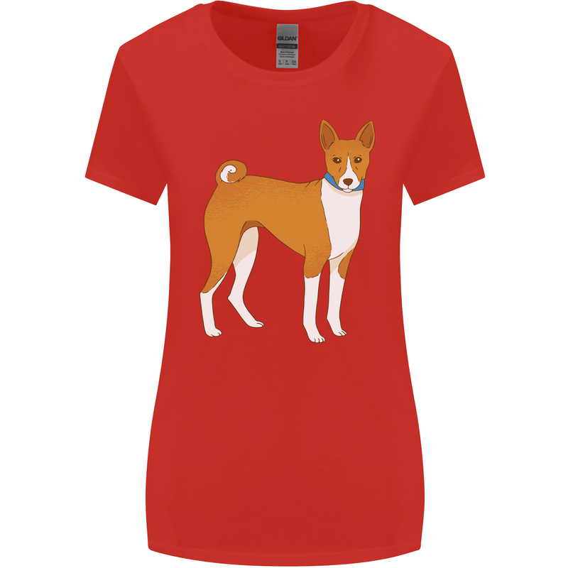 A Basenji Hunting Dog Womens Wider Cut T-Shirt Red