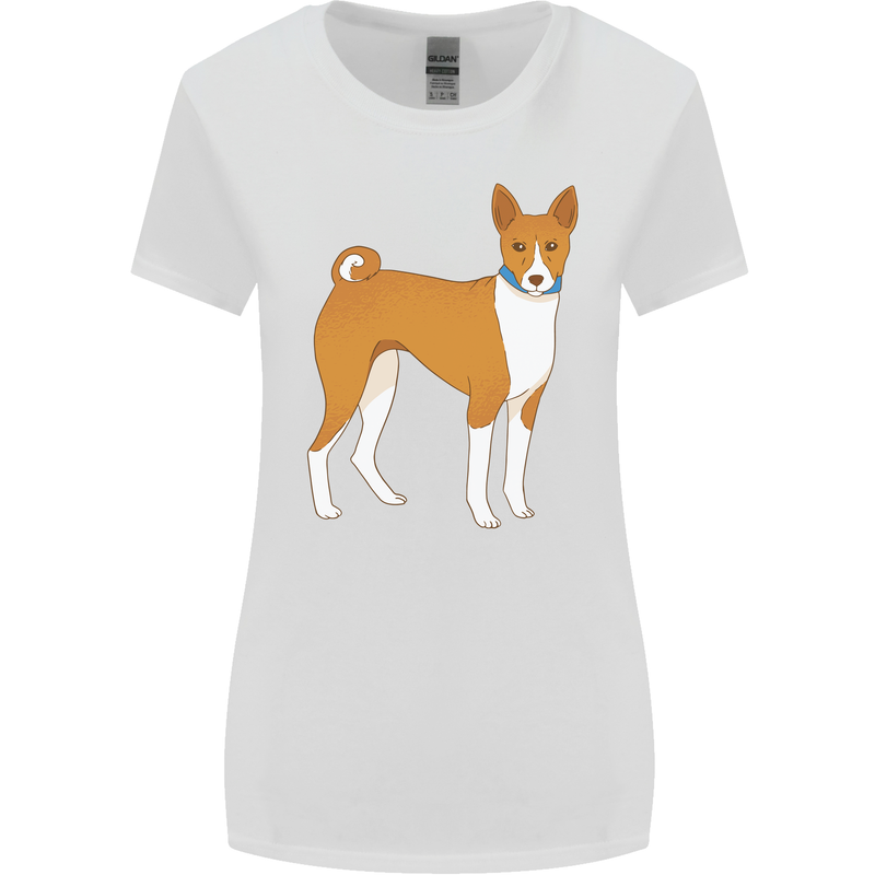A Basenji Hunting Dog Womens Wider Cut T-Shirt White