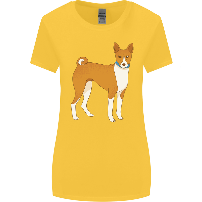 A Basenji Hunting Dog Womens Wider Cut T-Shirt Yellow