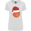 A Basketball Wearing a Christmas Hat Xmas Womens Wider Cut T-Shirt White