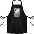 A Bat Landscape with a Full Moon Halloween Cotton Apron 100% Organic Black