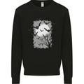 A Bat Landscape with a Full Moon Halloween Kids Sweatshirt Jumper Black