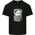 A Bat Landscape with a Full Moon Halloween Mens Cotton T-Shirt Tee Top Black