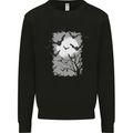 A Bat Landscape with a Full Moon Halloween Mens Sweatshirt Jumper Black