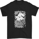 A Bat Landscape with a Full Moon Halloween Mens T-Shirt 100% Cotton Black