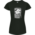 A Bat Landscape with a Full Moon Halloween Womens Petite Cut T-Shirt Black