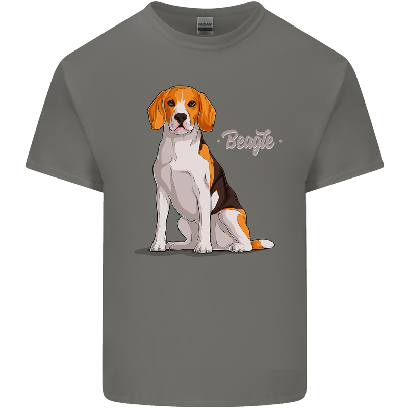 A Beagle Dog Illustration Kids T-Shirt Childrens Charcoal