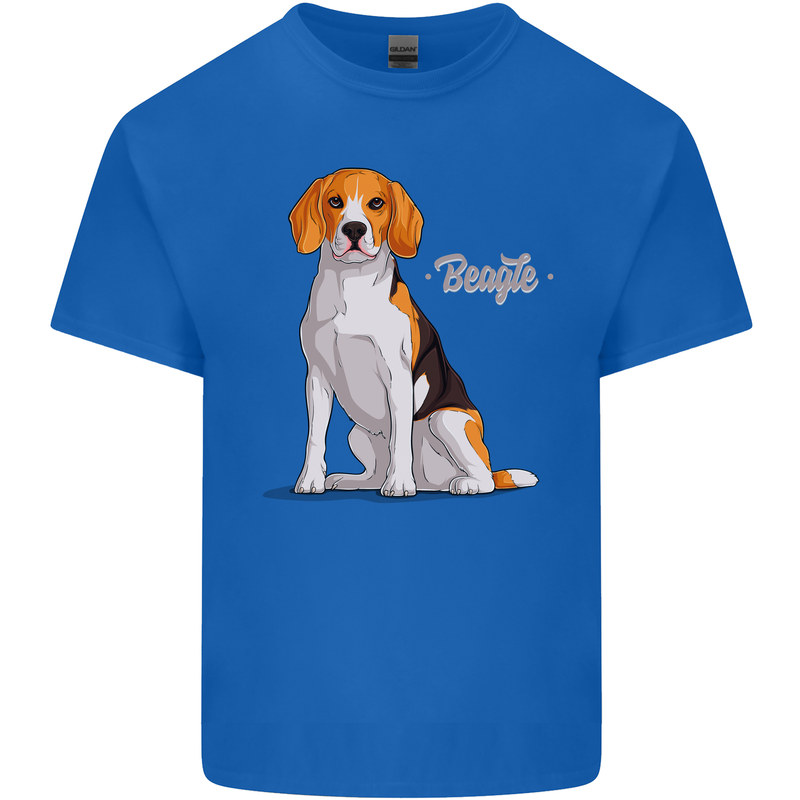A Beagle Dog Illustration Kids T-Shirt Childrens Royal Blue