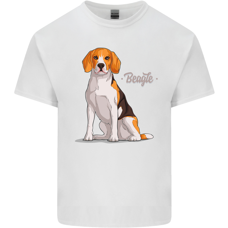 A Beagle Dog Illustration Kids T-Shirt Childrens White