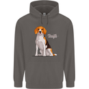A Beagle Dog Illustration Mens 80% Cotton Hoodie Charcoal