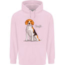 A Beagle Dog Illustration Mens 80% Cotton Hoodie Light Pink