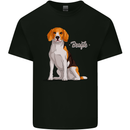 A Beagle Dog Illustration Mens Cotton T-Shirt Tee Top Black