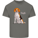 A Beagle Dog Illustration Mens Cotton T-Shirt Tee Top Charcoal
